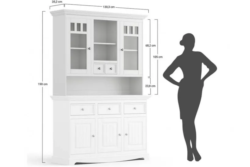 Arrediorg Alzata per credenza shabby chic pino massello