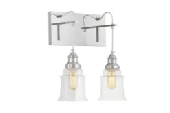 Arrediorg Applique doppia cromata vetro trasparente MOLETTI W2