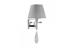 Arrediorg Applique lampada da parete classico di metallo cromato e cristalli VALENTINA W1