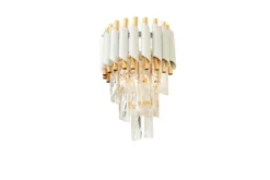 Arrediorg Applique lampada da parete di design post moderno di cristallo e metallo oro MAZINI W2