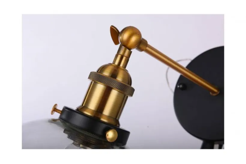 Arrediorg Applique lampada da parete in vetro a sfera Navarro