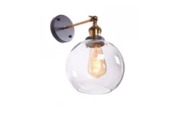 Arrediorg Applique lampada da parete in vetro a sfera Navarro