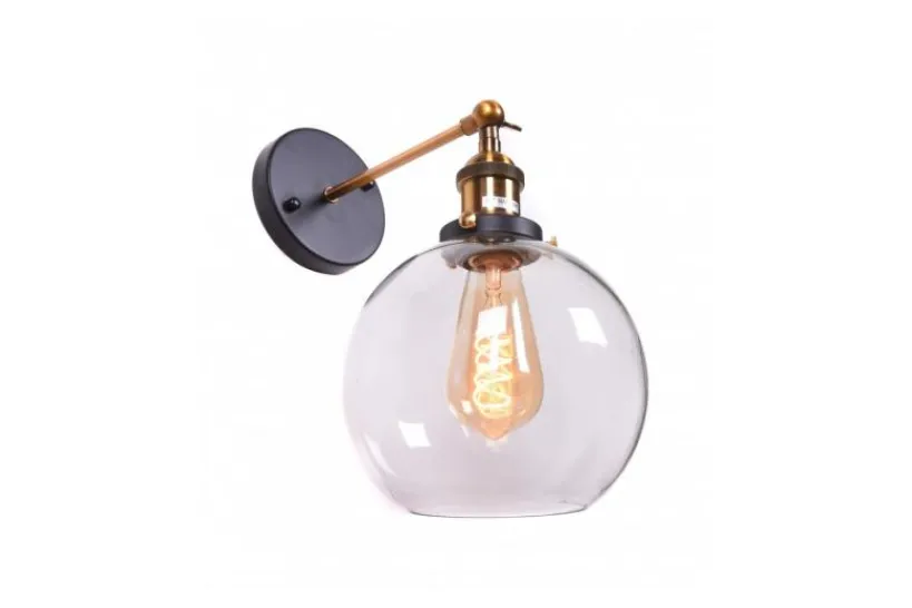 Arrediorg Applique lampada da parete in vetro a sfera Navarro
