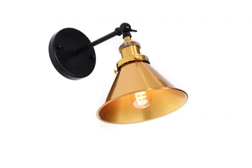 Arrediorg Applique lampada da parete stile industriale con ottone NORI W1
