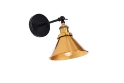 Arrediorg Applique lampada da parete stile industriale con ottone NORI W1