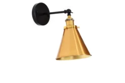 Arrediorg Applique lampada da parete stile industriale con ottone GORI W1