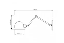 Arrediorg Applique lampada da parete Stile Industriale GLUM W2