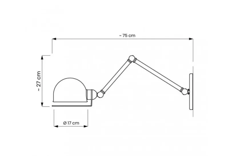 Arrediorg Applique lampada da parete Stile Industriale GLUM W2