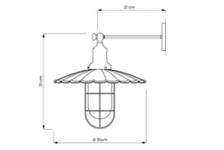 Arrediorg Applique lampada da parete stile industriale vintage LATARO Antico