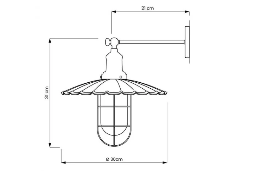Arrediorg Applique lampada da parete stile industriale vintage LATARO Antico