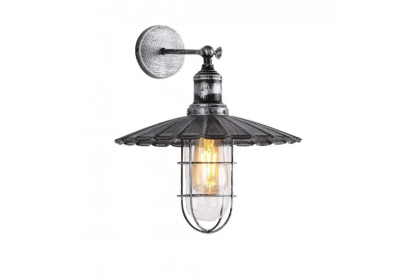 Arrediorg Applique lampada da parete stile industriale vintage LATARO Antico
