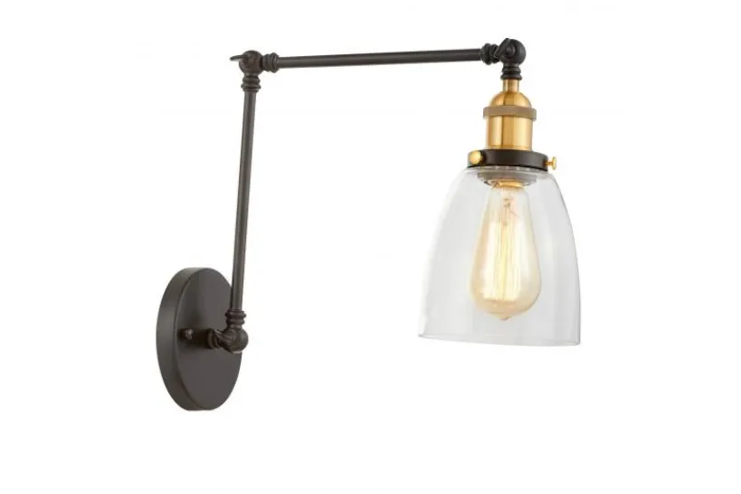 Arrediorg Applique lampada da parete stile industriale vintage BARTON W2