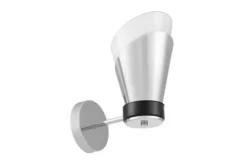 Arrediorg Applique moderna cromo e vetro Fabro W1