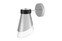 Arrediorg Applique moderna cromo e vetro Fabro W1
