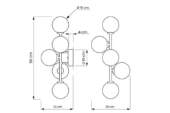 Arrediorg Applique moderna 5 sfere MARSIADA W5