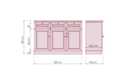 Arrediorg Armadietto 3 ante e 3 cassetti per ufficio o studio in stile classico PRESTIGE C635D