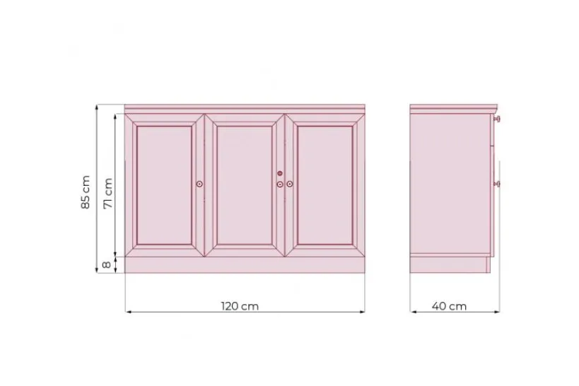 Arrediorg Armadietto 3 ante per ufficio o studio in stile classico PRESTIGE C635B