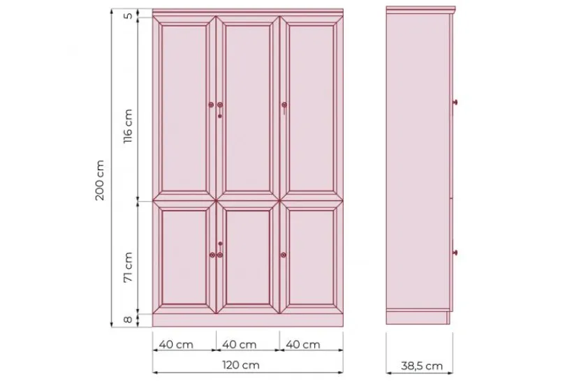 Arrediorg Armadio 3 ante per ufficio o studio in stile classico PRESTIGE C630B