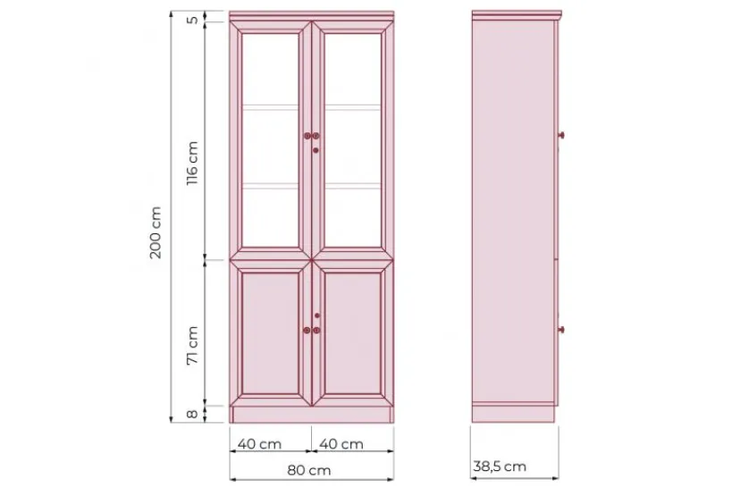 Arrediorg Armadio 2 ante per ufficio o studio in stile classico PRESTIGE C620A