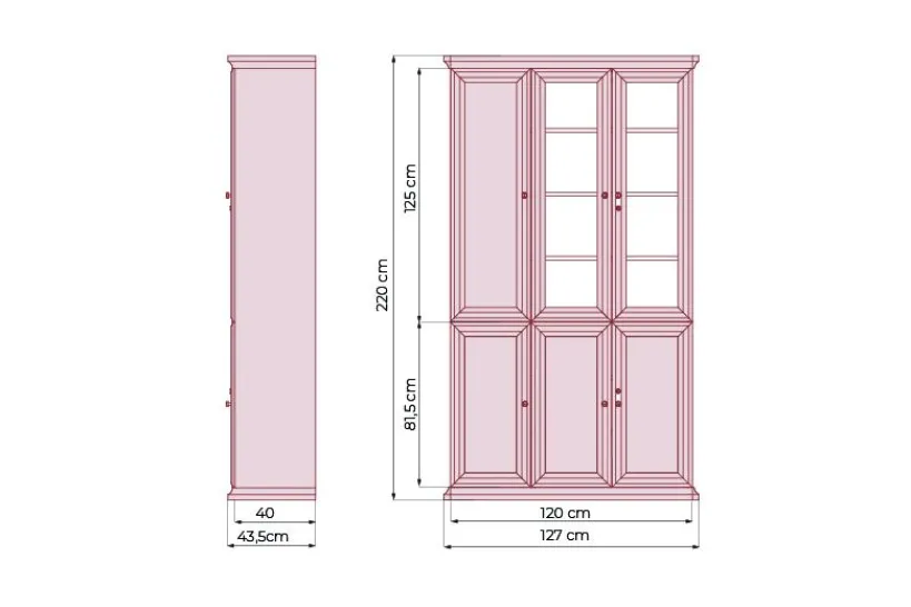 Arrediorg Armadio 3 ante per ufficio o studio in stile classico PRESTIGE C730A