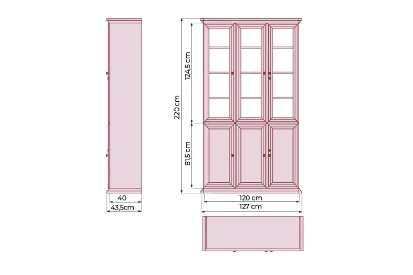 Arrediorg Armadio 3 ante per ufficio o studio in stile classico PRESTIGE C730C