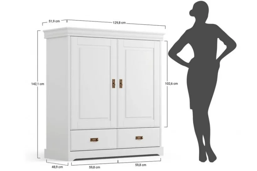 Arrediorg Armadio basso shabby toscano legno massello