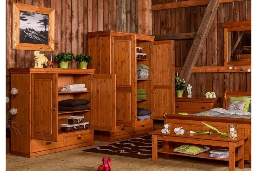 Arrediorg Armadio basso shabby toscano legno massello