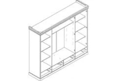 Arrediorg Armadio legno massello bianco top miele 4 ante specchi shabby toscano