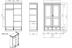 Arrediorg Armadio legno massello bianco top miele 2 ante toscano shabby