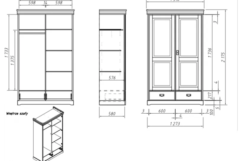 Arrediorg Armadio legno massello bianco top miele 2 ante toscano shabby