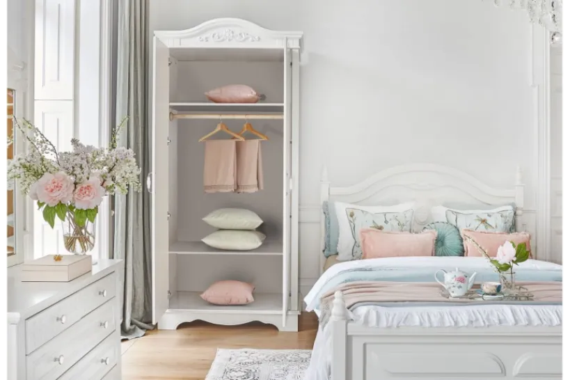 Arrediorg Armadio provenzale 2 ante legno bianco Princess 806B