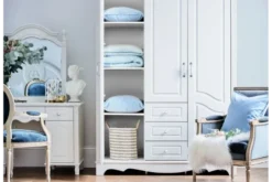 Arrediorg Armadio stile provenzale 3 ante legno bianco Princess 806