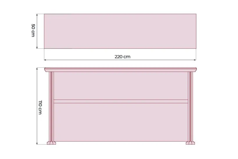 Arrediorg Bancone reception ufficio classico 220 cm PRESTIGE D510