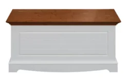 Arrediorg Baule shabby chic bicolore pino massello bianco e noce