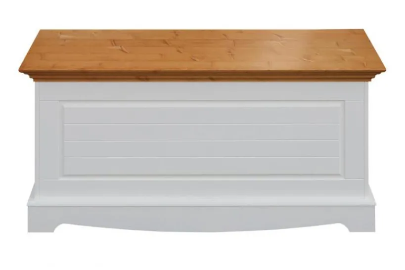 Arrediorg Cassapanca shabby chic bicolore pino massello bianco e rovere