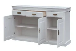 Arrediorg Cassettiera legno massello con 3 ante bianca toscano shabby