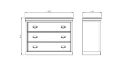 Arrediorg Cassettone in legno massello di pino bianco miele shabby chic toscano