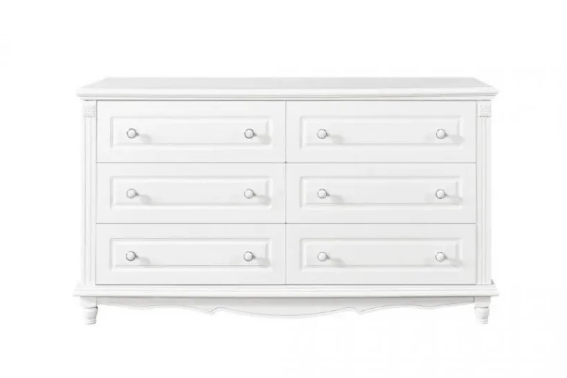Arrediorg Cassettone provenzale 6 cassetti legno bianco PRINCESS 836-6A