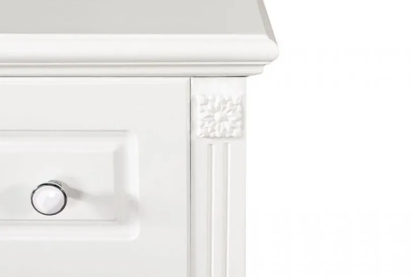 Arrediorg Cassettone provenzale 6 cassetti legno bianco PRINCESS 836-6A