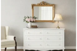 Arrediorg Cassettone provenzale 6 cassetti legno bianco PRINCESS 836-6A