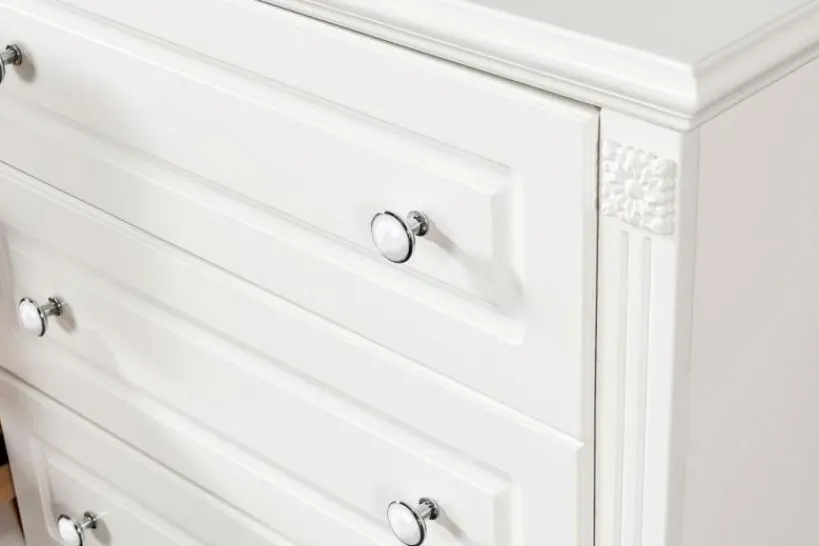 Arrediorg Cassettone provenzale 6 cassetti legno bianco PRINCESS 836-6A