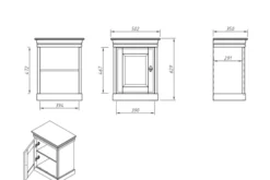 Arrediorg Comodino legno massello toscano shabby