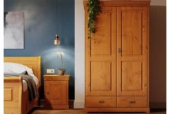 Arrediorg Comodino legno massello di pino color toscano shabby