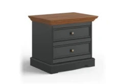Arrediorg Comodino pino massello grafite e tinto rovere shabby chic