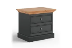 Arrediorg Comodino pino massello grafite e naturale shabby chic