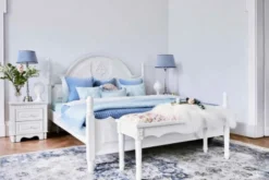 Arrediorg Comodino provenzale bianco con cassetti Princess 805