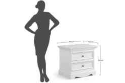Arrediorg Comodino shabby chic pino massello bianco e rovere
