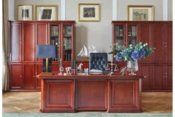 Arrediorg Completo ufficio PRESTIGE B710 con scrivania 220 cm e parete librerie lungo 520 cm