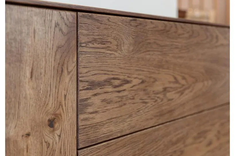 Arrediorg Credenza moderna alta in rovere massello con LED