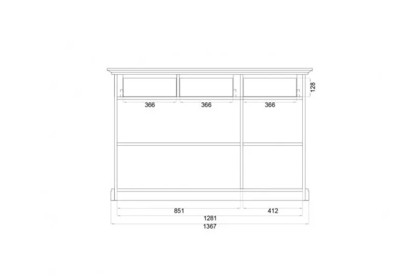 Arrediorg Credenza pino massello shabby classico Rosella